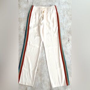 Zadig & Voltaire Poeme Crepe Drawstring paints with Rainbow 🌈 trim